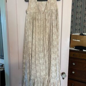 Daughters of India Cream Floral Maxi Dress